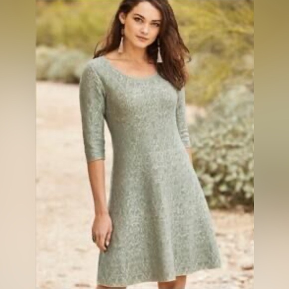 Peruvian Connection Knit Sweater Dress 100% Pima cotton size Small $218 gray - Picture 1 of 6